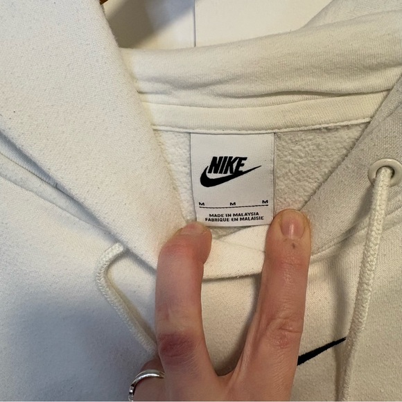 Nike Phoenix Fleece Oversized Cropped Hoodie White Medium - Picture 4 of 7